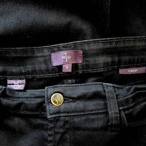 NYDJ Women's Black Lift Tuck Stretch Crop Jeans Size 8 - Picture 3 of 4
